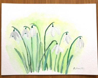 Snowdrops watercolor | Etsy