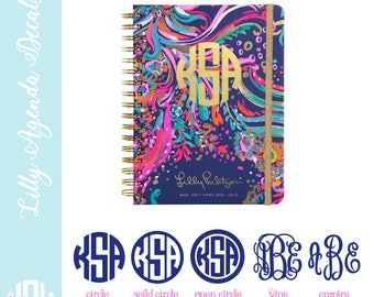 Lilly Pulitzer Agenda Monogram | Lilly Pulitzer Planner | Vinile adesivo | Monogramma di vinile | Pianificatore Decor | Planner personalizzato