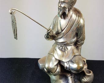Lot de 3 figurines pêcheurs - porcelaine chinoise - Label Emmaüs