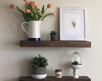 FREE SHIPPING! - Wood Floating Shelves, Primitive Shelf, Floating Shelf
