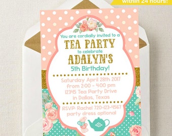 Tea Party Invitation // Tea Party Birthday Invitation // Tea Party Invite // Tea Party Birthday // Tea Party // Dress-up Party // Princess