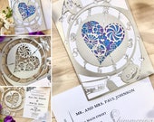 Alice in wonderland laser cut invitation wedding inspired tea party down the rabbit hole and through the looking glass