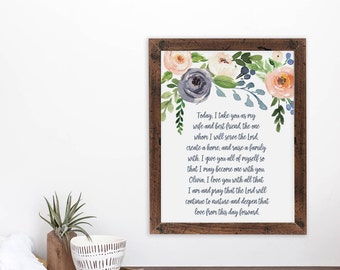 Wedding vow art | Etsy