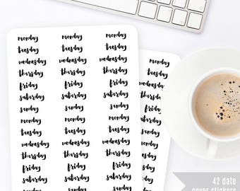 L01 | Date Cover Stickers | Brush Lettering Days | Day Stickers | Planner Stickers | Bullet Journal Stickers