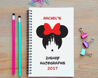Writing Journal, Disney Autograph Book, Bullet Journal, Planner, Spiral Notebook, Sketchbook