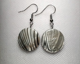 Grey - Samira Fabart Phool Kali Shell Earrings main image 1