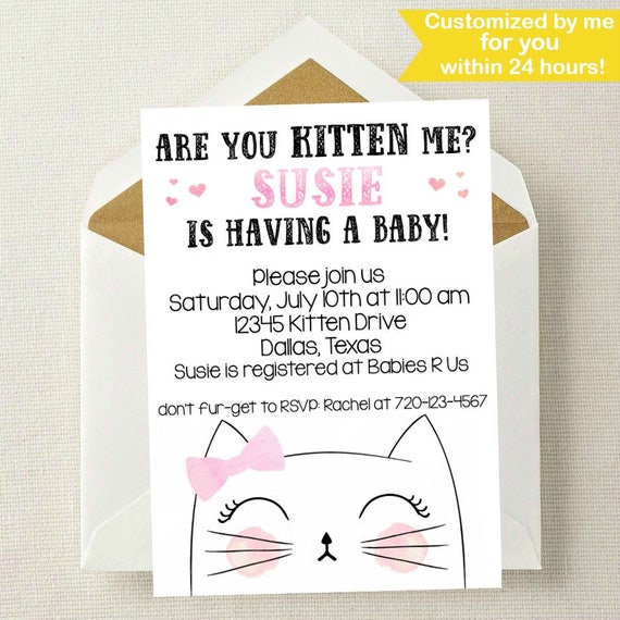 Kitten Baby Shower Invitation // Kitten Baby Shower // Kitty