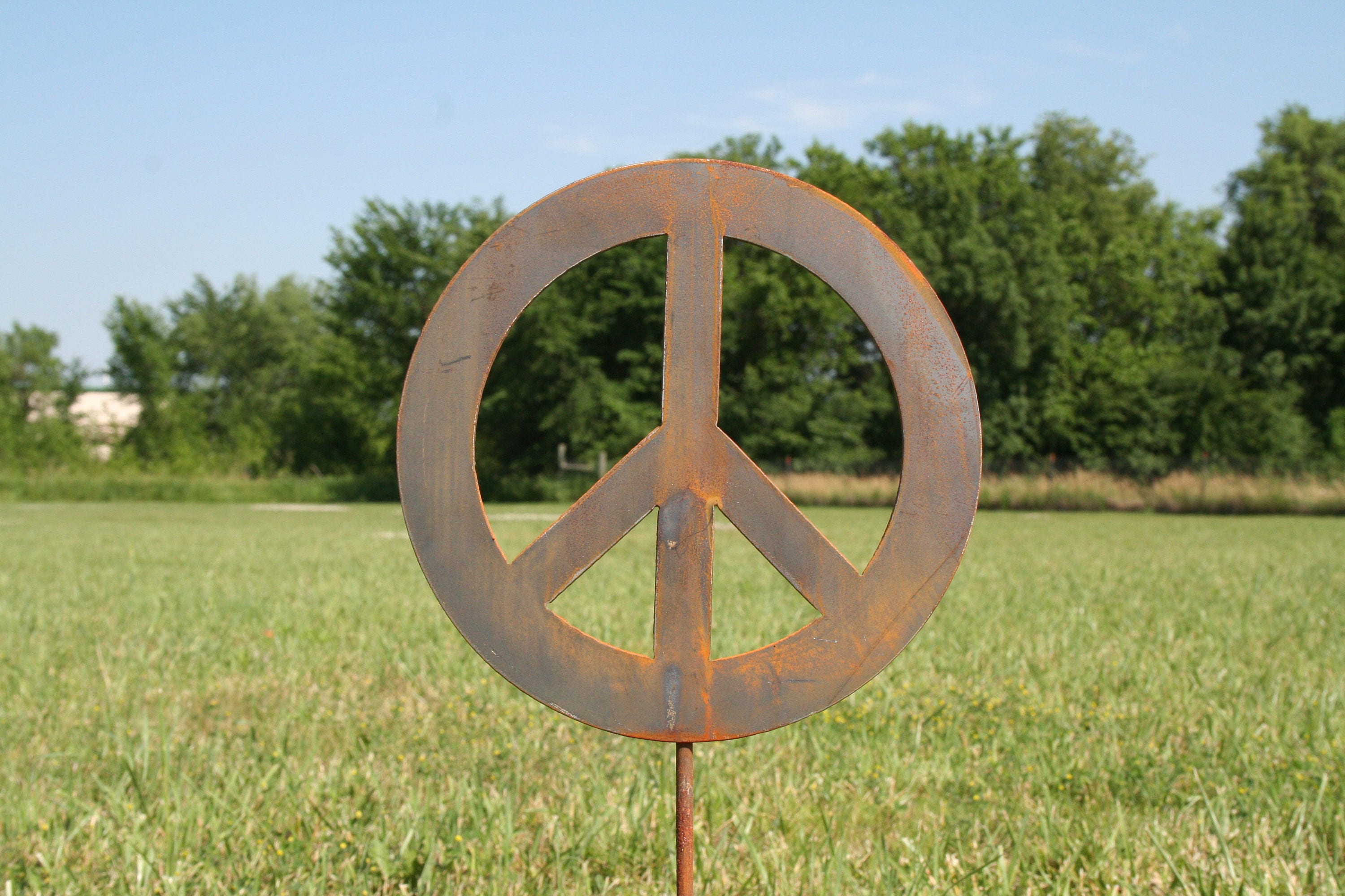 Metal Peace Sign Garden Stake, yard sign, peace sign, peace stake