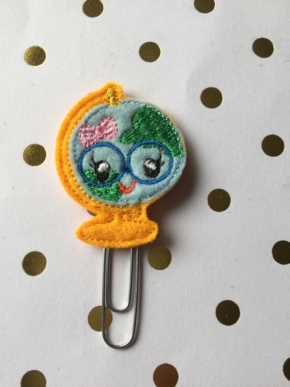 Geeky Globe planner Clip/Planner Clip/Bookmark. Geeky planner clip. World planner clip. School planner clip. Globe planner clip