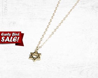 Ciondolo Stella Di Davide In Oro Giallo 14K – Magen David 3D Unico, Prodotto In Israele