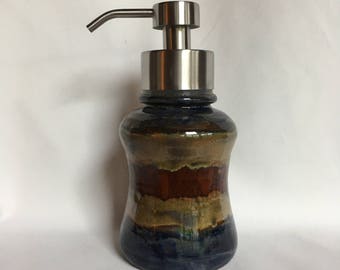 Foaming Soap Dispenser, ceramic soap dispenser, ceramic foamer, metal foam soap pump, pottery foamer, foam soap bottle