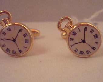 Unusual vintage clock style cufflinks