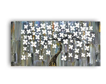 Paintings, TREE Painting, Painting on Canvas, Original art, artwork, canvas flower art, painting, abstract Wall Art, heavy texture, Katey