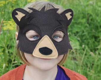 Handmade felt bear mask