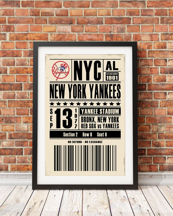 new york yankees ticket print