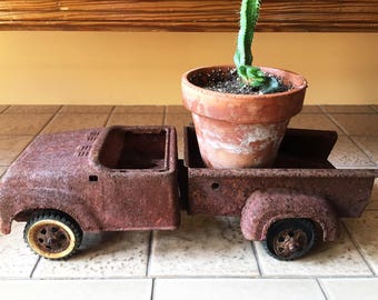 Vintage Truck Toy Car Metal Driver Gift Old Antique Planter Vintage Truck Toy Car Metal Driver Gift Old Antique Planter