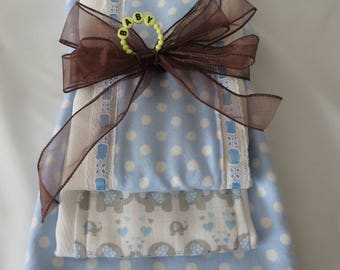 Baby burp clothes, baby shower gift, baby boy blue