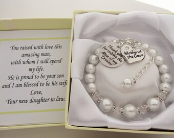 Mother of the groom Thank you for raising the man of my dreams Wedding Bracelet Mother of the Groom Bracelet Mother of the Groom Gift