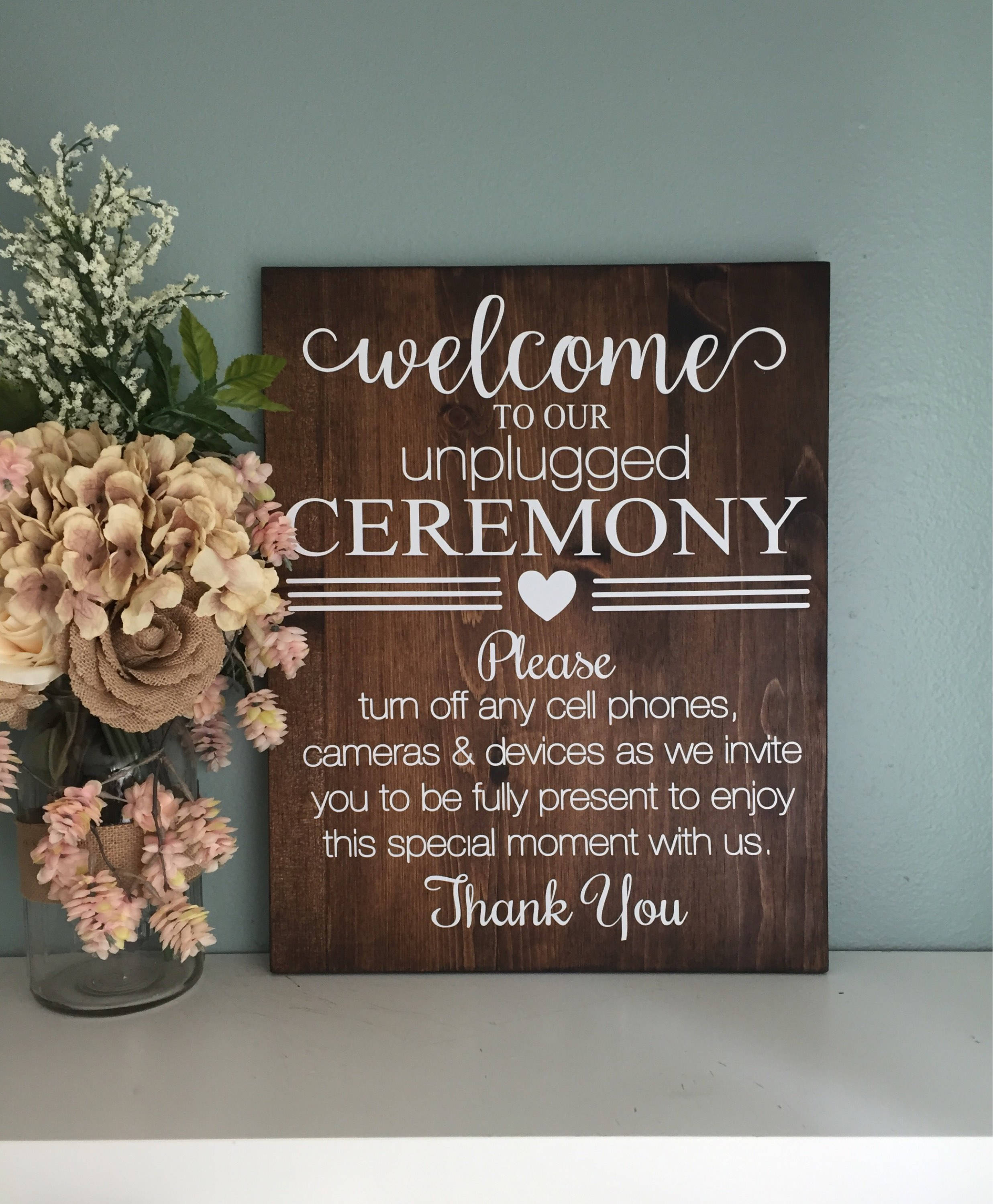 Unplugged Wedding Sign Wood Welcome Rustic Ceremony Decor Country Unplugged Wedding Sign Wood Welcome Rustic Ceremony Decor Country
