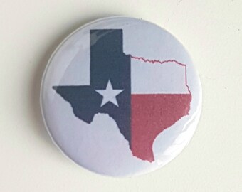 Texas Button, Texas Badge, Houston Button, Texas Etsy, Texas map, Texas pinback, USA Buttons
