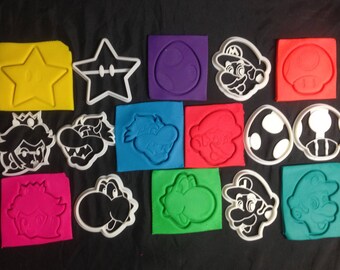 Mario, Luigi, Yoshi Egg, Mushroom, Yoshi, Bowser, Star, Princes Peach Cookie Cutter