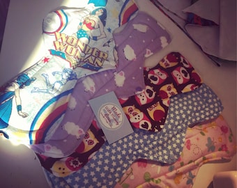Menstrual Pads, Cloth Pad Set, Reusable Pads, Reusable Cloth Pads, CSP, WSP, Sanitary Pads, Cloth Pads, Mamacloth, Mama cloth