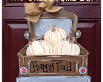 Fall door hanger, fall truck door hanger, pumpkin door hanger, Fall wreath
