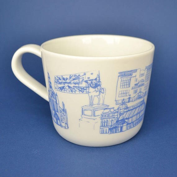 Glasgow Mug hand printed screen printed ceramic cup