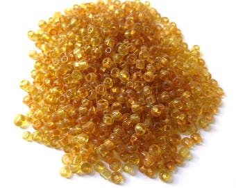 10gr light brown beads, frosted glass 3mm (approximately 500 beads)