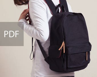 Be Strong ! Multiple Pockets Backpack - Bag PDF Sewing Pattern - with Sewing Tutorials by niizo (no supplies )