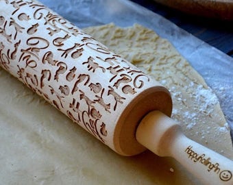 SEASON SALE Cat Lover Gift Custom Rolling Pin Roller Wooden Engraved Housewarming Baker Cook Gift for Mom Mother Girlfriend Bride Daughter i