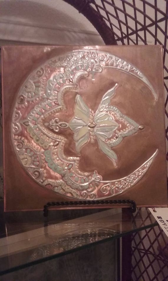 Crescent Moon Wall Decor Copper Decor Metal Art Tattoo Art