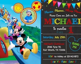 Mickey Mouse Clubhouse Invitation, Mickey Mouse Clubhouse Birthday, Mickey Mouse Clubhouse Party Mickey And Friends Invitation