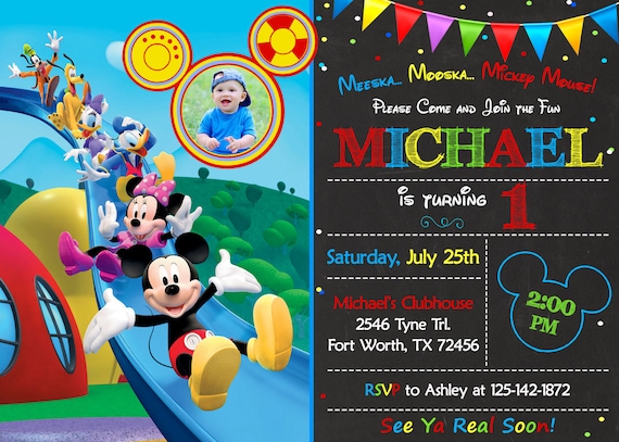 Mickey Mouse Clubhouse Invitation Mickey Mouse Clubhouse Birthday