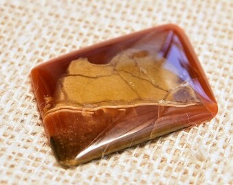 30% OFF Simbircite "Tangerine", natural stone, cabochon, Cab, fossil, amber color