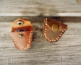 Leather Guitar Pick Holder Keychain