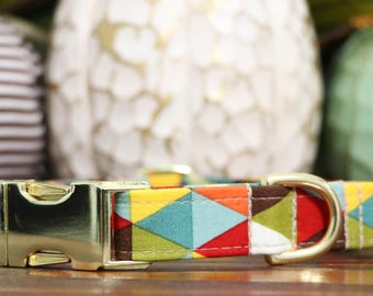 Fall Geometric dog collar, fall dog collar, autumn dog collar, girl dog collar, boy dog collar, dog collars, handmade dog collar, dogs