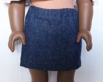 Dark Wash Denim Skirt for Dolls - Fits American Girl Doll