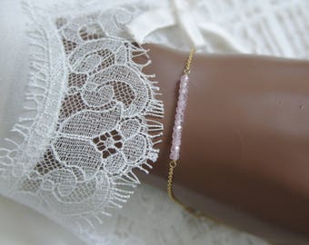 Elegant bracelet with pink cubic zirconia diamond imitation or white necklace 925 sterling silver plated