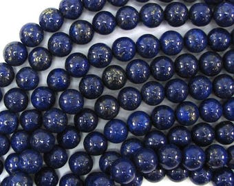 8mm blue lapis lazuli round beads 15" strand 31022