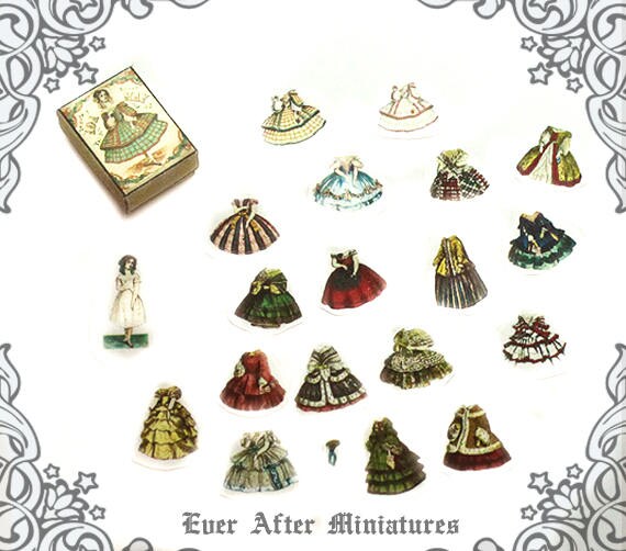 VICTORIAN Miniature Paper Doll Set 1 112 Miniature Paper