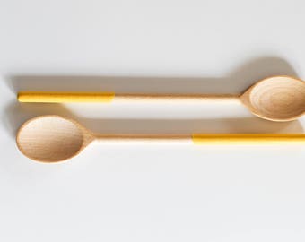 Dipped Spoon Set- MARIGOLD | Wooden Spoons | Rubber Dipped Spoon Set | Serving Utensils | Modern Kitchen | Annabelle Taylor Co | Portland OR