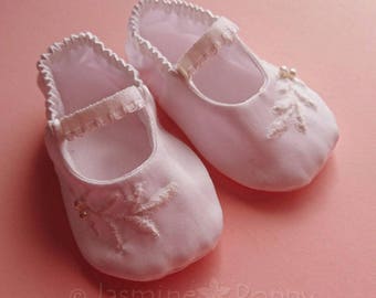 Baby christening shoes, christening booties, baptism shoes, baptism booties