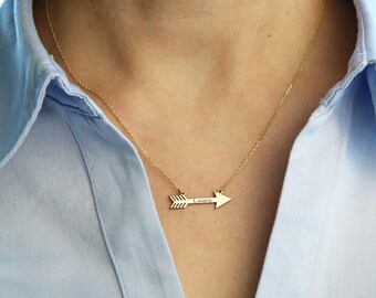 Custom Arrow Necklace-Gold Arrow Necklace-Personalized Necklace-Personalized Bridesmaid Gift-Personalized Jewelry-Personalized Gift
