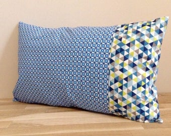 Pillow cover 30 x 50 cotton, shades of blue