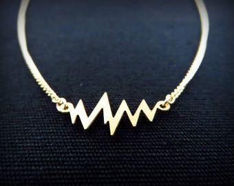 Golden brass Chevron necklace