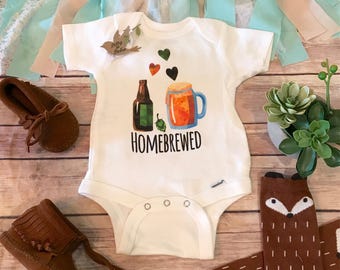 Funny Baby Onesie®, Baby Boy Outfit, Home Brewed Baby Clothes, Funny Romper, One Piece, Newborn Onesie®, Baby Shower Gift,Beer Baby Bodysuit