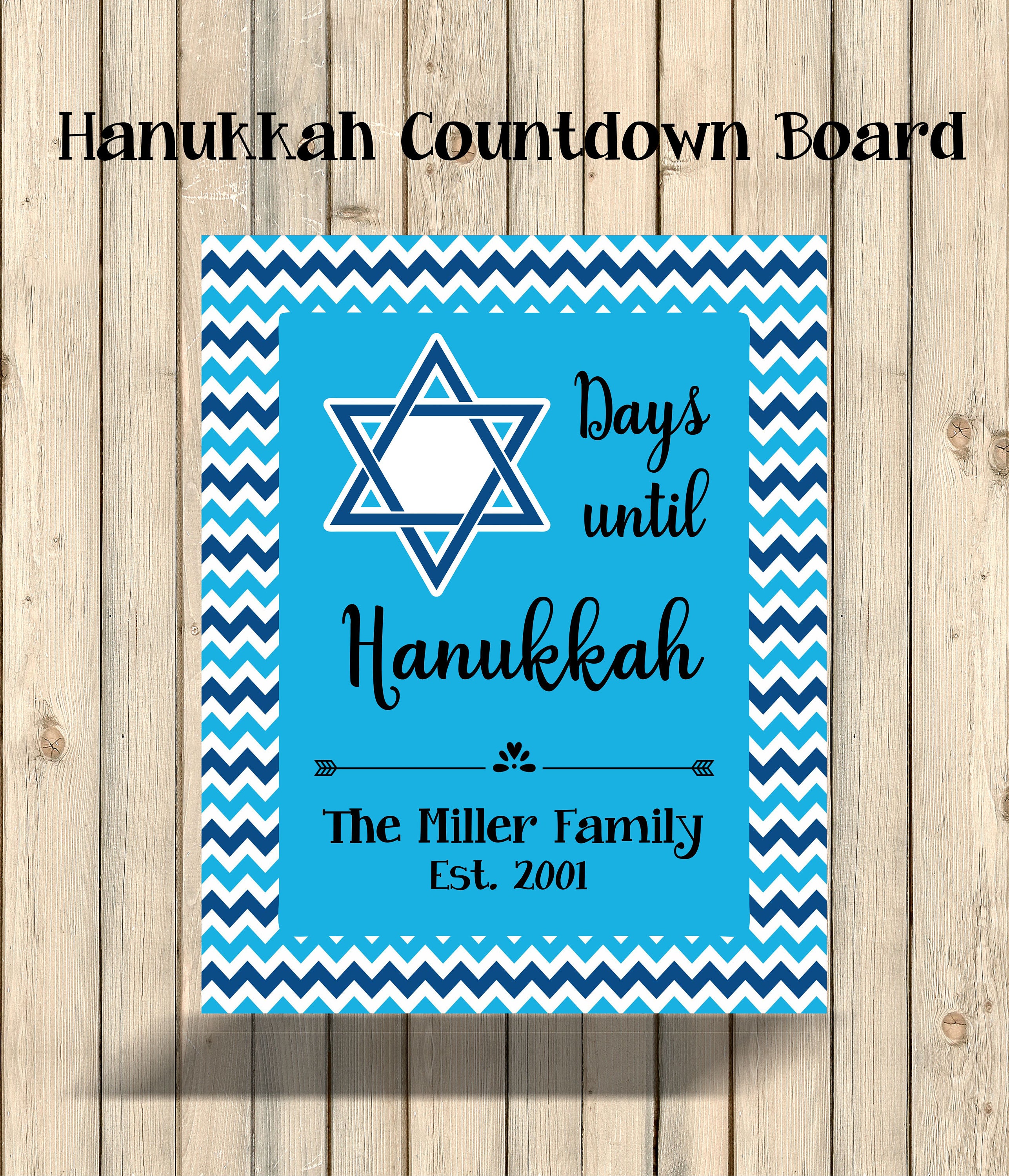 Hanukkah Countdown Hanukkah Decor Custom Made Sign