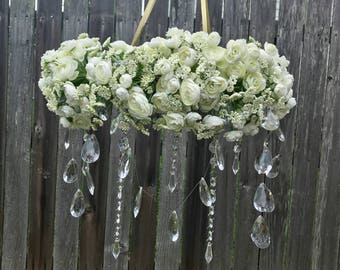Wedding Floral chandelier - rustic wedding decor - floral chandelier - hanging floral decor - rustic hanging wedding decor