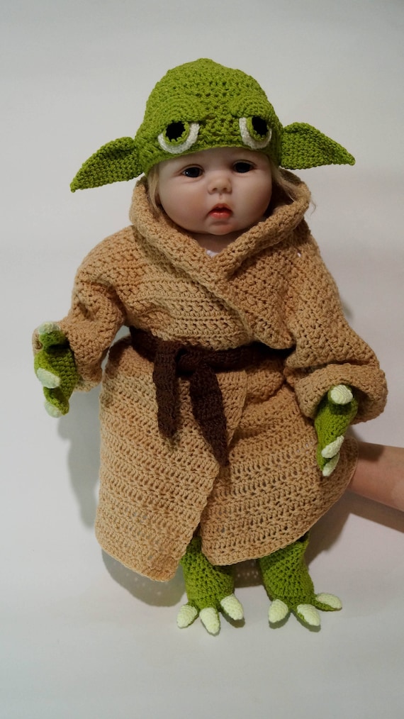 Star Wars Baby Yoda Costume Crochet PDF Pattern, Prop, Baby Crochet Pattern, Yoda Baby Costume